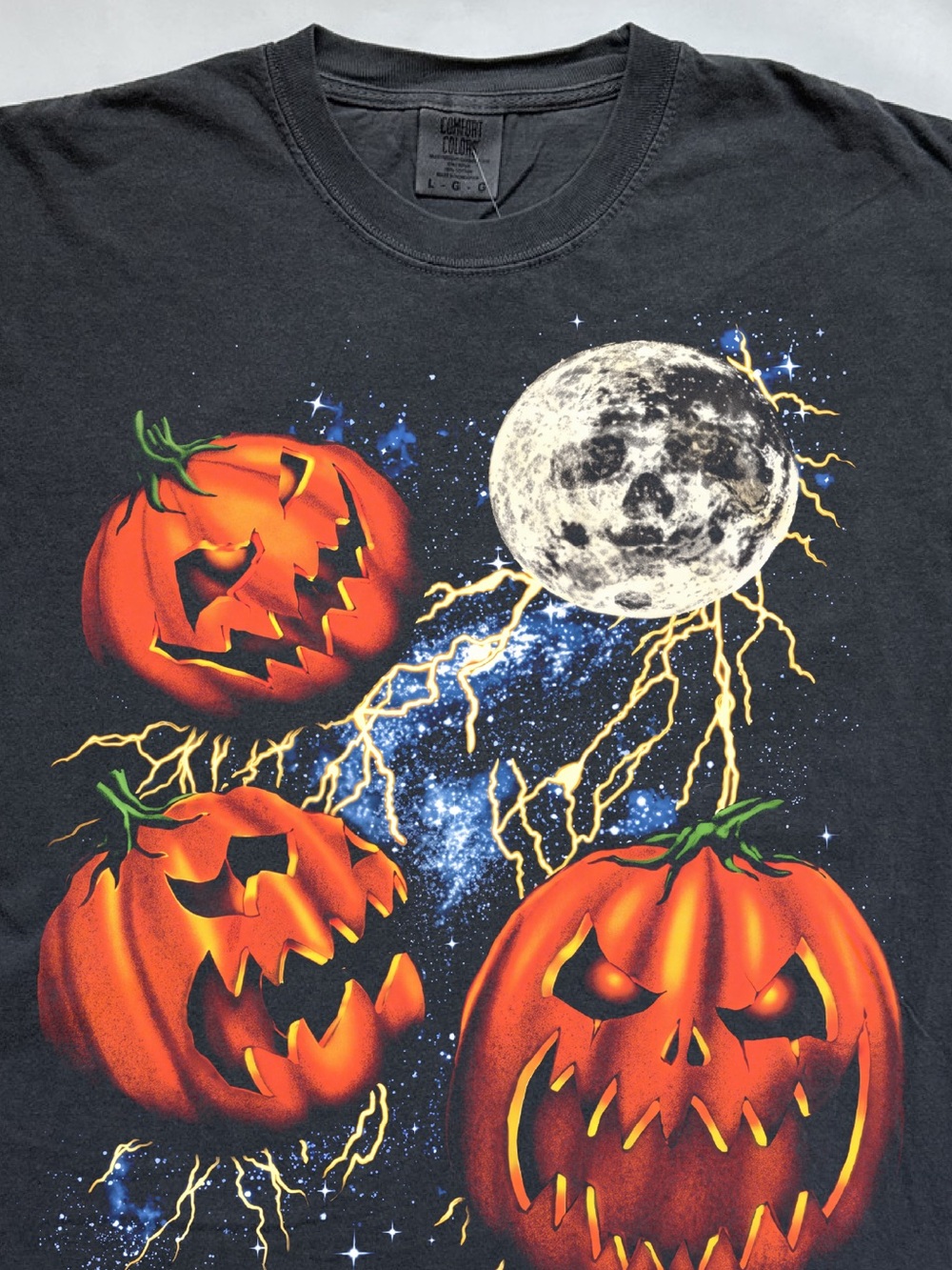Vintage night of mischief evil pumpkins Halloween October graphic tee shirt
